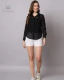 Black Net Shirt for Women